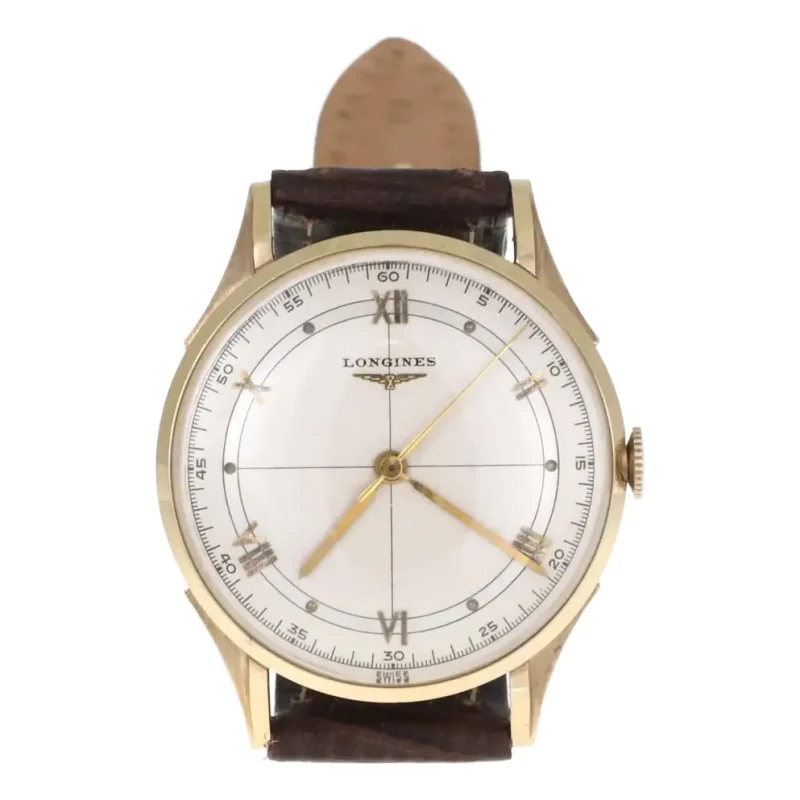 Longines Men's 14k Yellow Gold Hand Wind Leather Band Watch